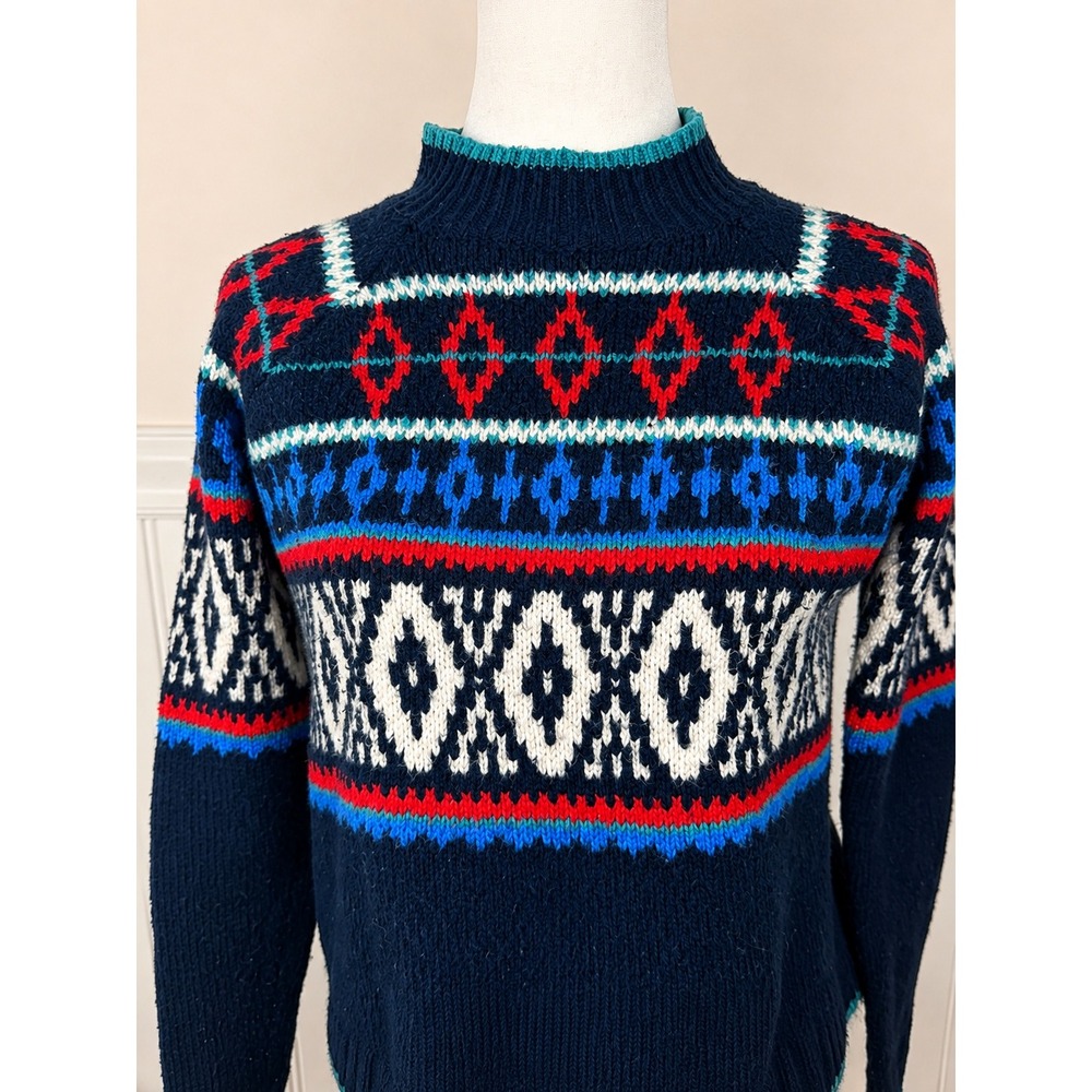 American Eagle Outfitters Fair Isle Mock Neck Knit Pullover - Picture 3 of 6